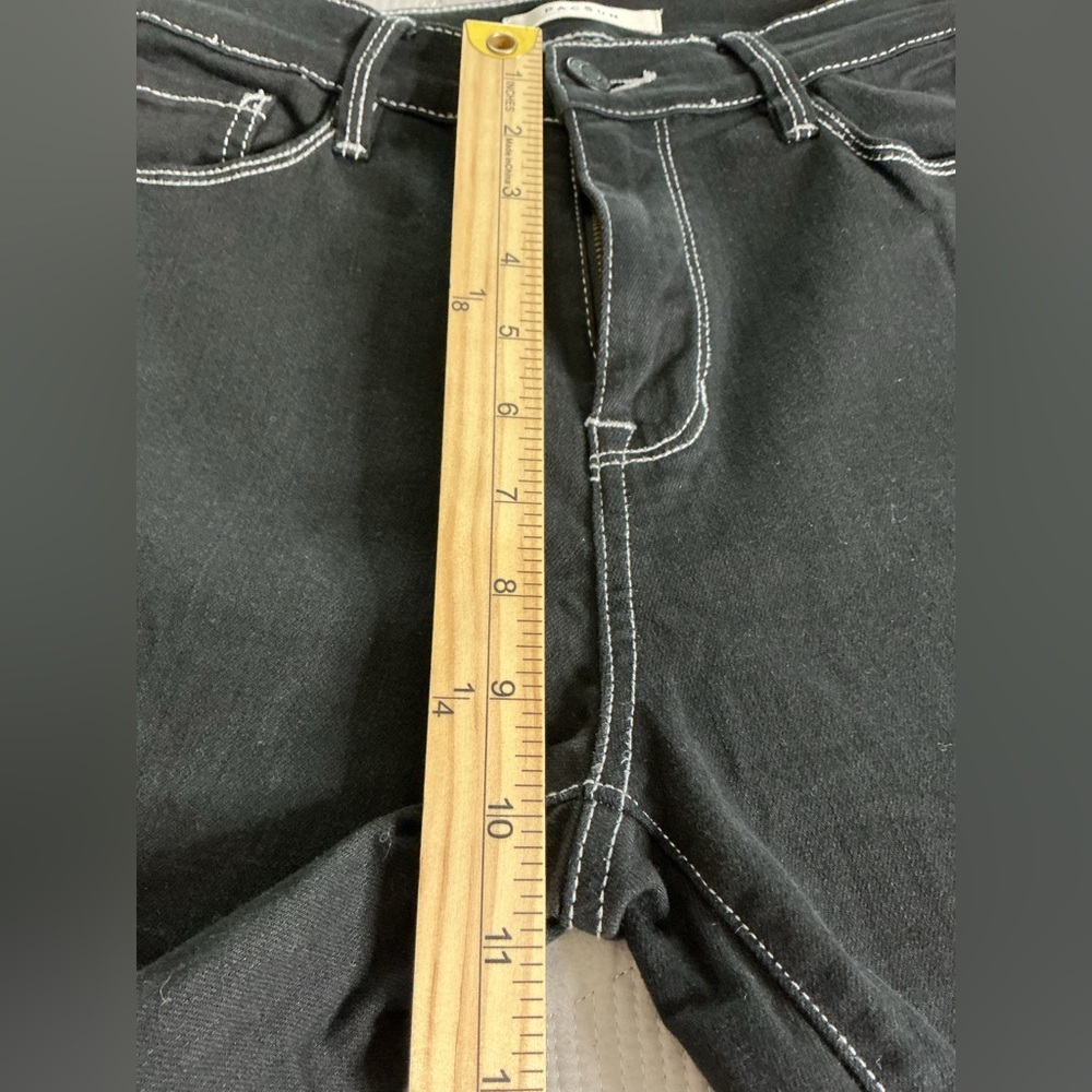 🖤 PacSun High-Rise Black Contrast Stitch Skinny Jeans - Picture 6 of 10